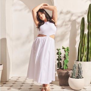 A&F Abercrombie white side cut out dress size 1 bachelorette part dress bridal